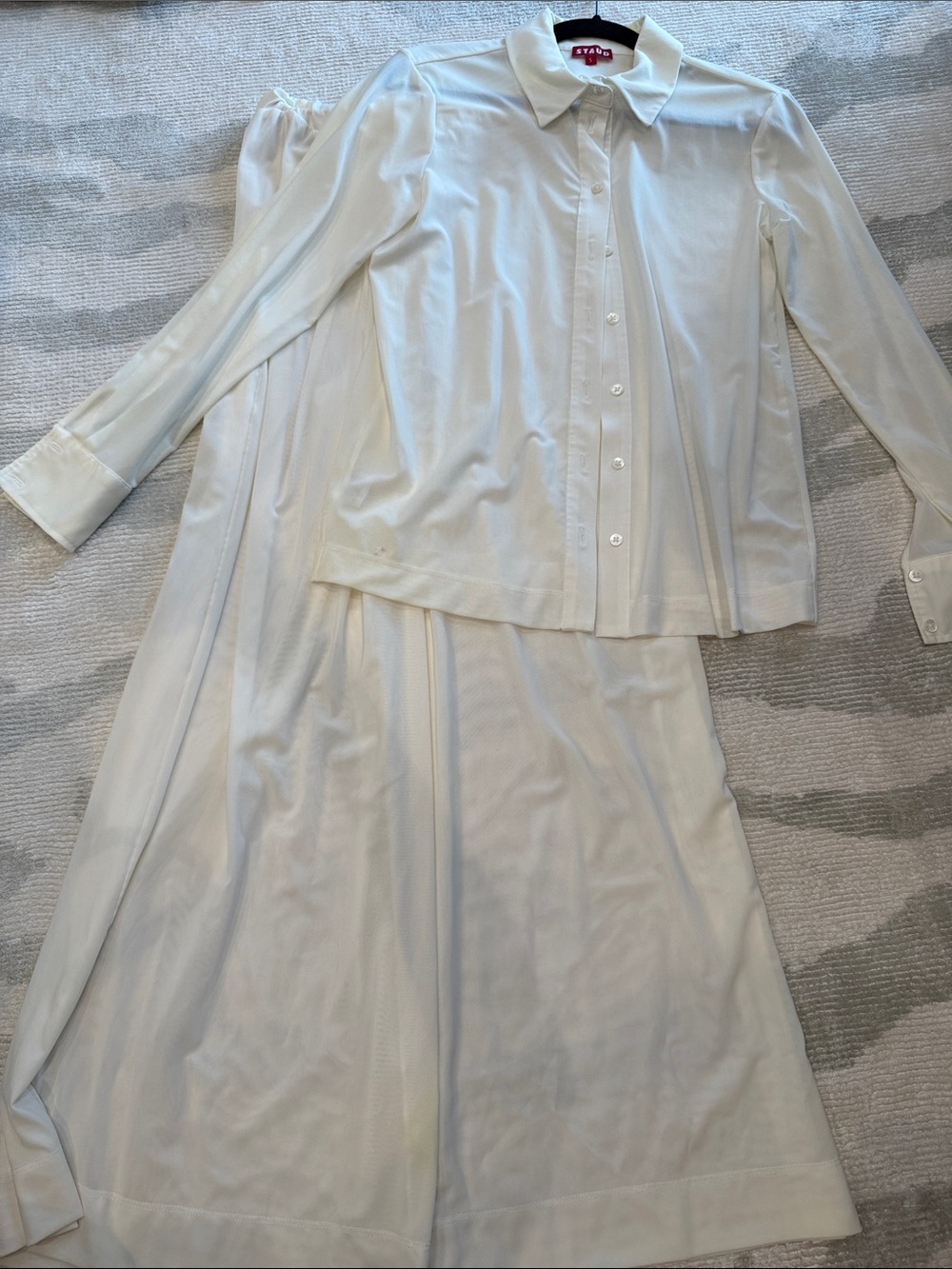 Staud Women's Cream Two-Piece Set - Button Front Top & pants